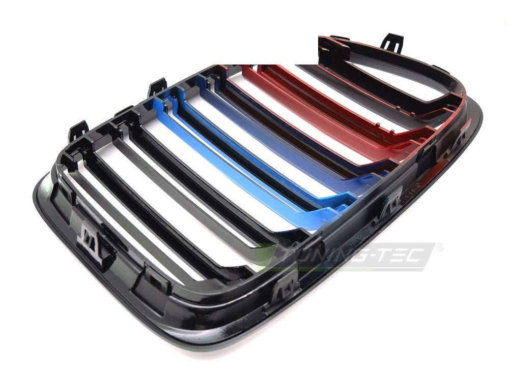 Grill-sett høyre og venstre side til BMW X1 E84 09–14 i glossy svart finish