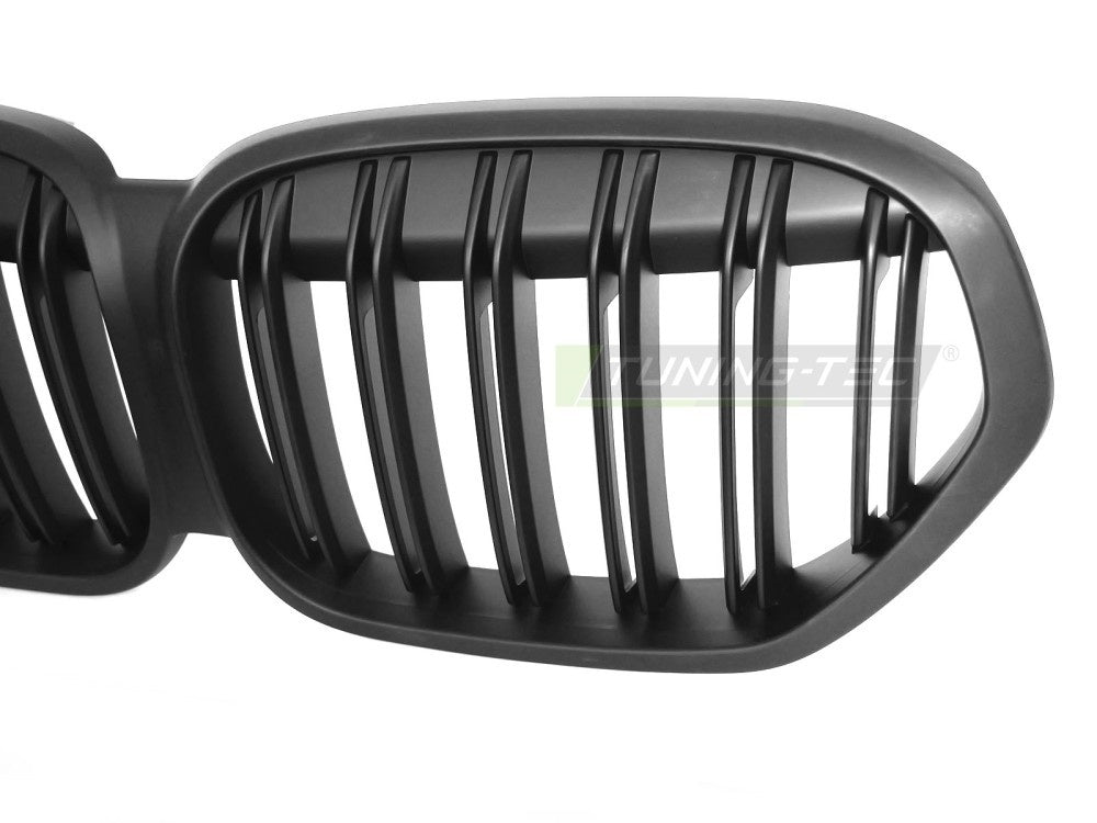 Komplett grill-sett matt svart dobbel bar til BMW X1 F48 LCI 2020–2022