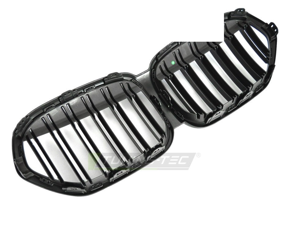 Komplett grill-sett matt svart dobbel bar til BMW X1 F48 LCI 2020–2022