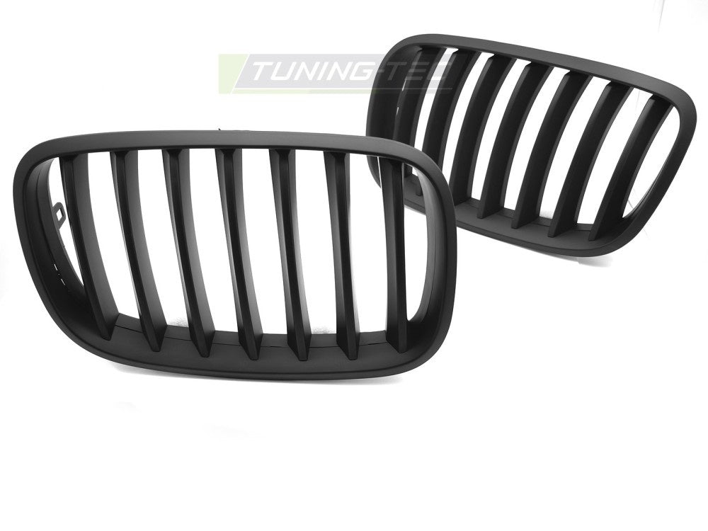 Nærbilde av matt svart nyregrill til BMW X5 E70 2007–2013