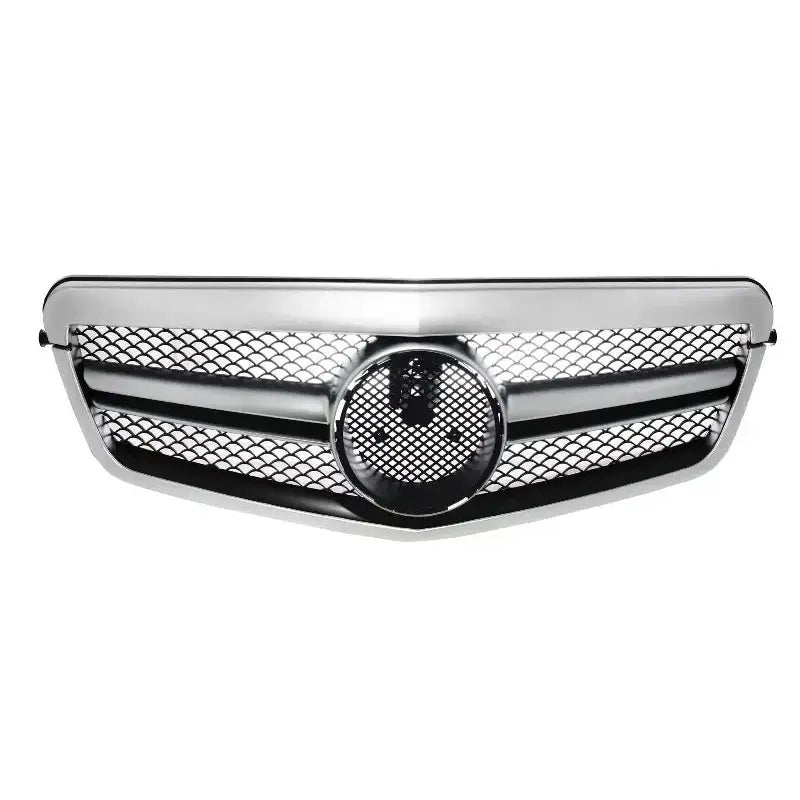 Grill Mercedes E-class W212 S212 09-13 Facelift Single Stripe Design Silver Aluminum - 1