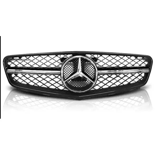 Grill Mercedes W204 07-14 C63 Style Glossy Black- Chrome - 2