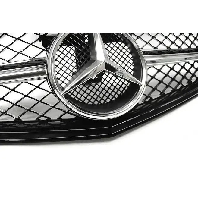 Grill Mercedes W204 07-14 C63 Style Glossy Black- Chrome - 3