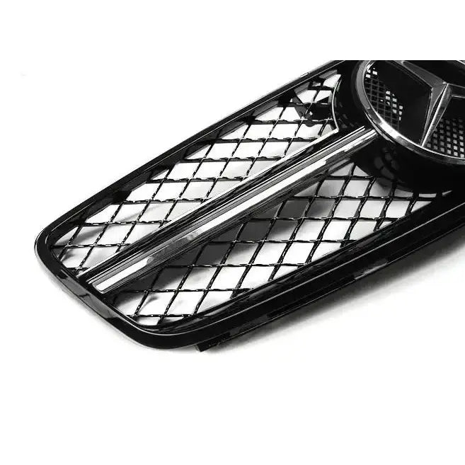 Grill Mercedes W204 07-14 C63 Style Glossy Black- Chrome - 4