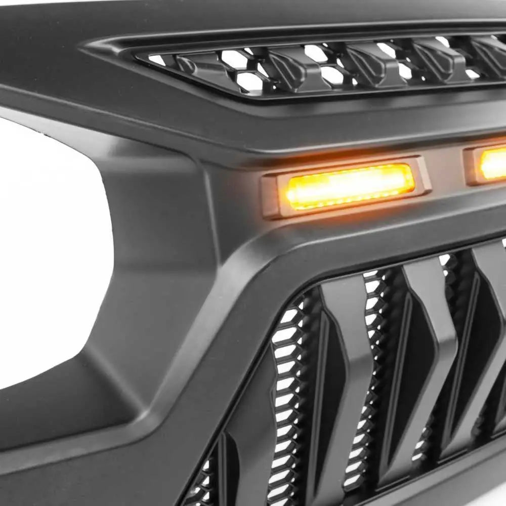 Grill Ofd Angry Eyes Med Amber-lys - Jeep Wrangler Jk 2 d 07-18 - 6