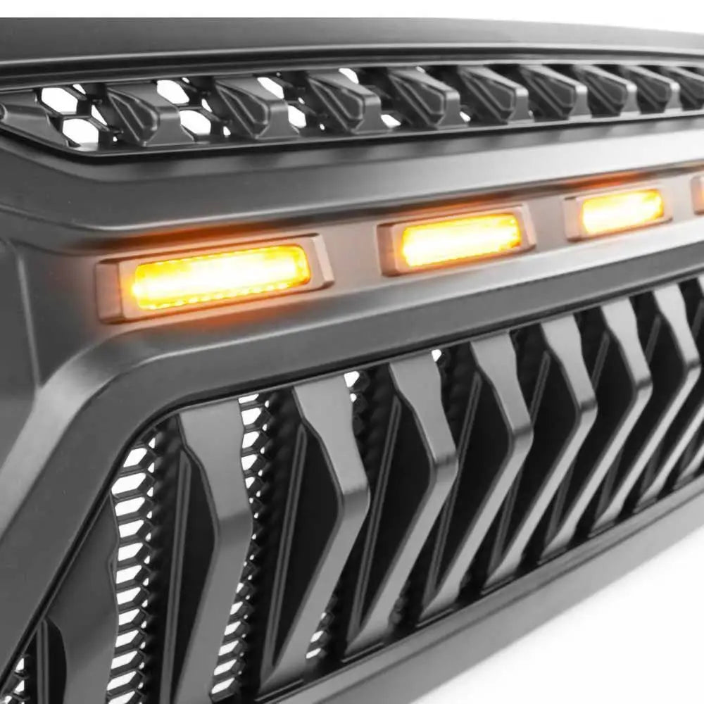 Grill Ofd Angry Eyes Med Amber-lys - Jeep Wrangler Jk 2 d 07-18 - 7