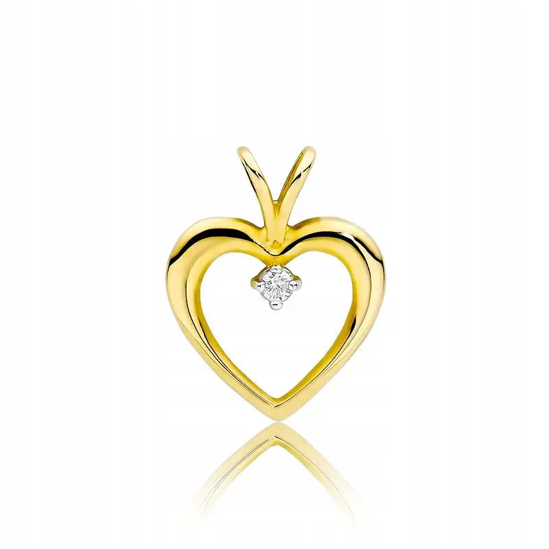 Gullanheng Med Diamant Hjerte 585 Diamanter - 1