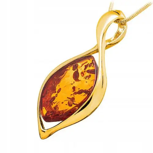 Rav Smykker: Eksklusivt Amber Halssmykke - 925 Sølv 3,1 Cm