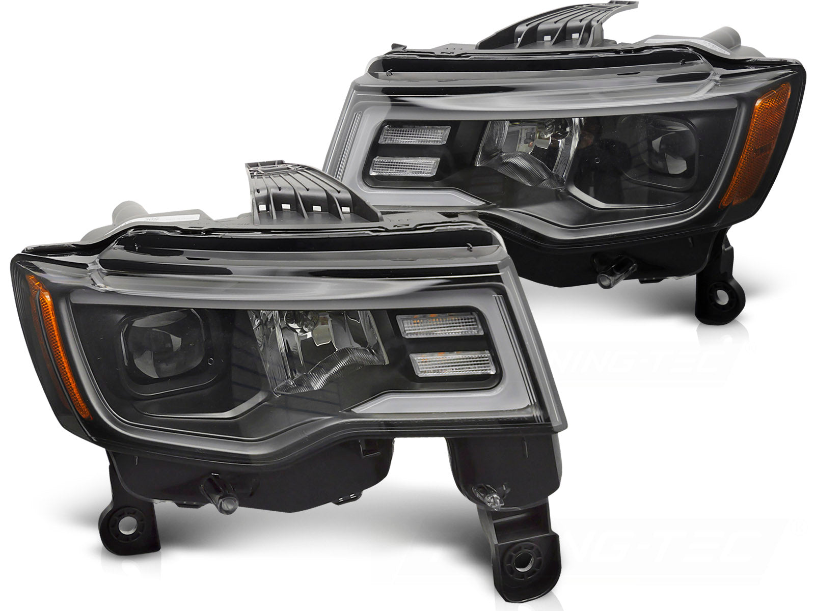 Frontlykter Jeep Grand Cherokee 16–21 Tube Light Black LPCH44-7525I