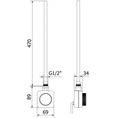 Håndkletørker Mars 1200 x 500 Mm 500 w Sort