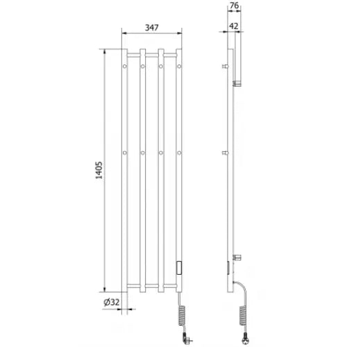 Håndkletørker Pino med Håndkleholdere 1405 x 347 Mm 250 w Hvit