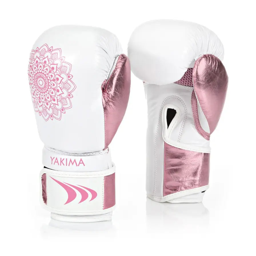 Hansker Dame Mandala White/pink 6 Oz