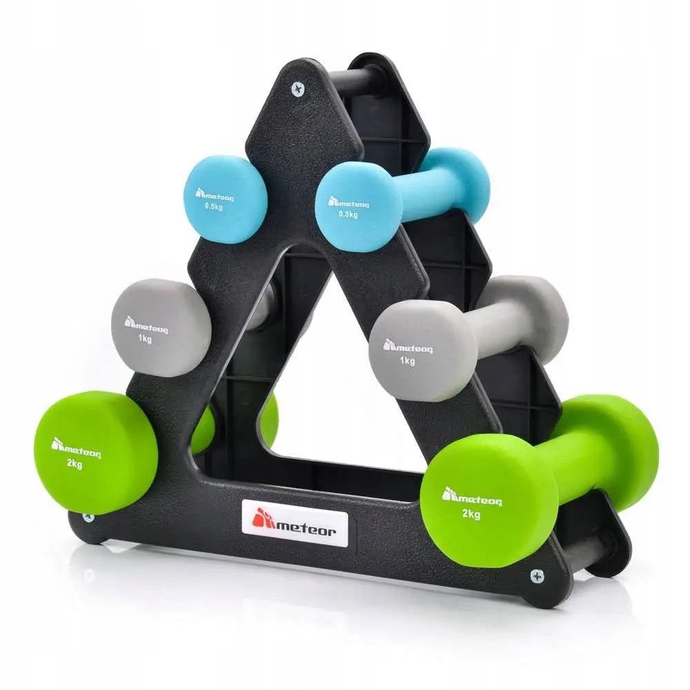 Hantelsett Vektsett Fitnessmanualer Belastning Fit Gym + Stativ - 1