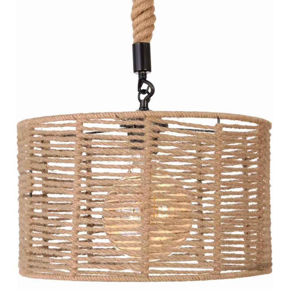 Hengelampe i Jute Sylinder Boho 40cm (dd04-4) - 1