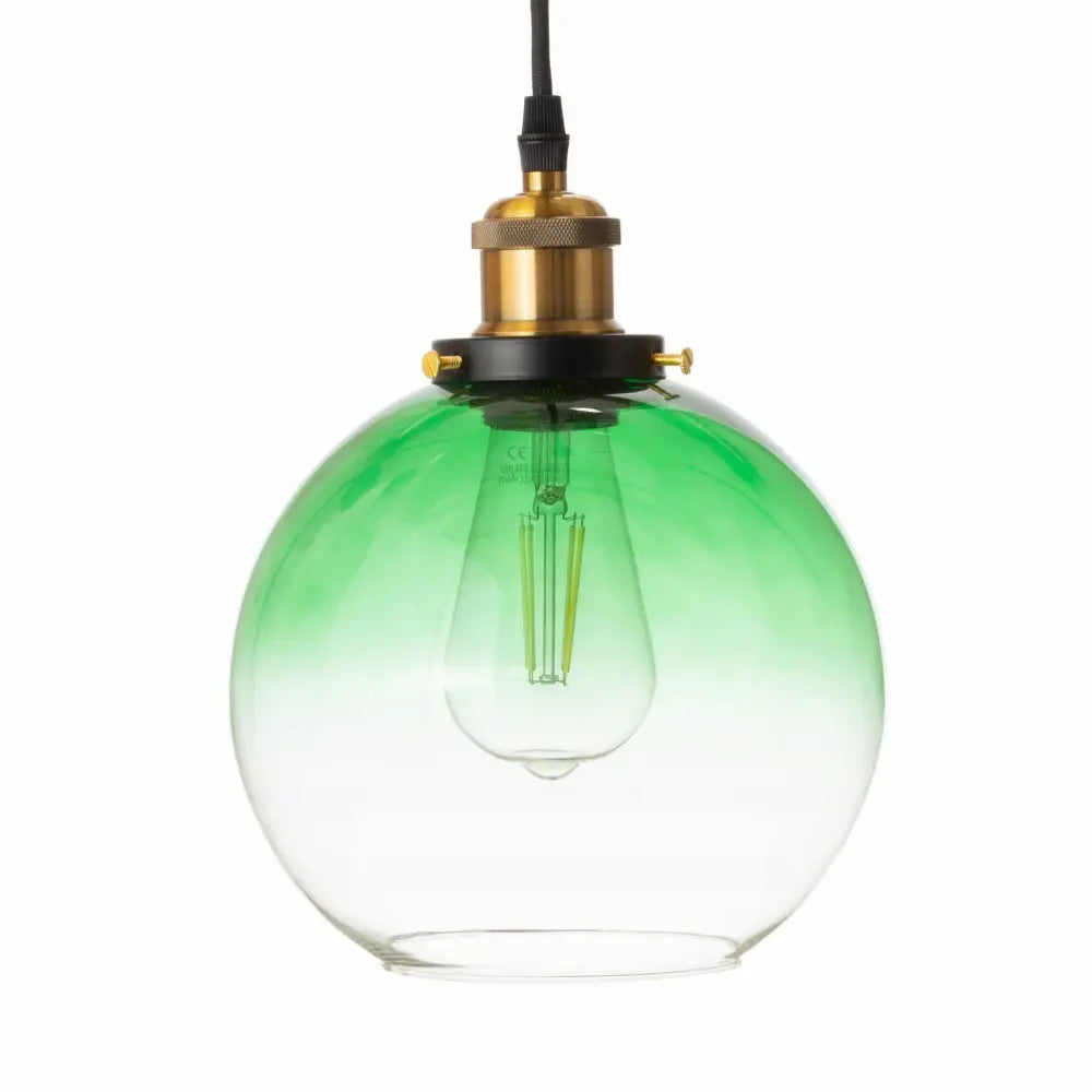 Hengende Glasslampe Ombre Grønn Kule (wsp009 Amber) - 1