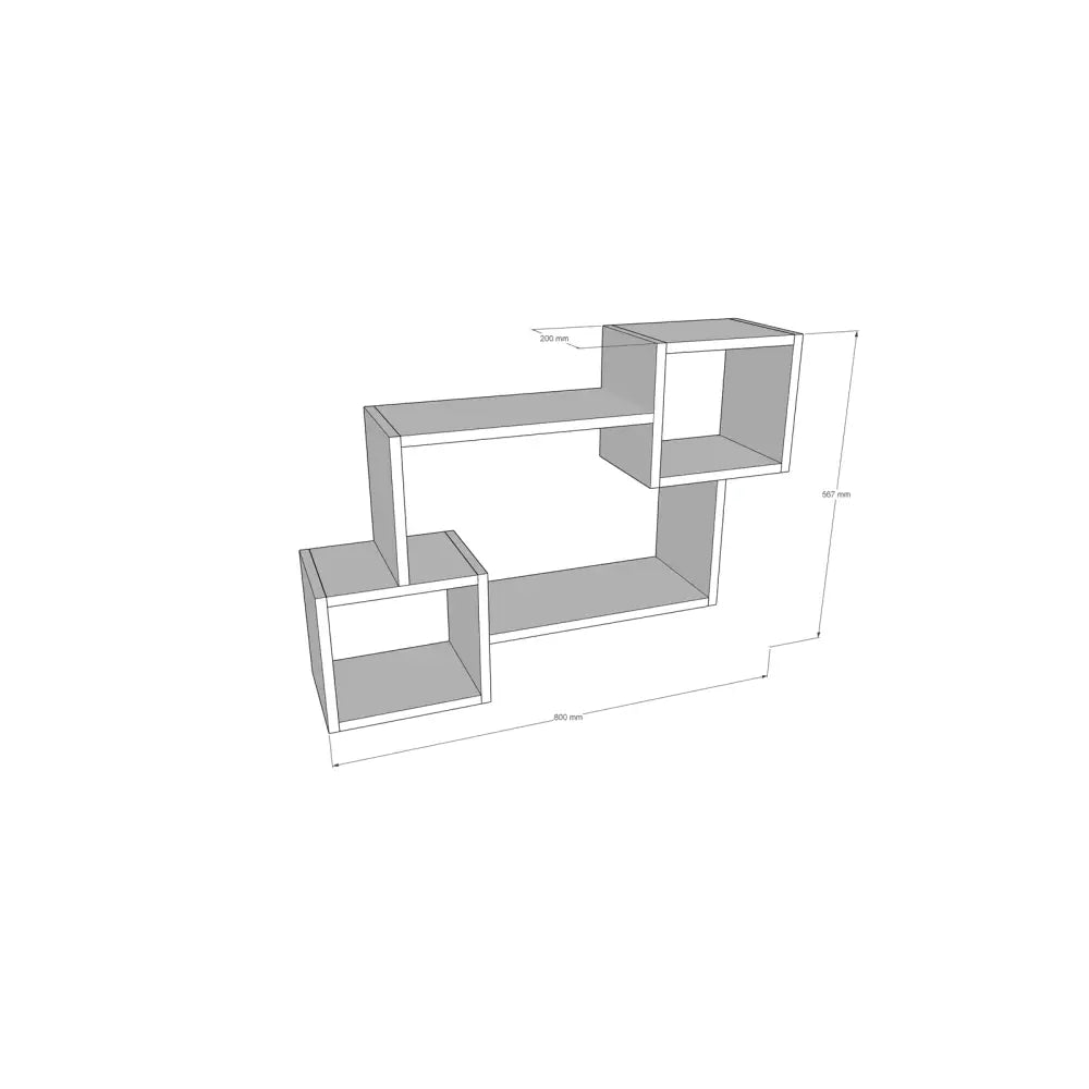 Hengende Hylle 3h Eik Sonoma 80x57x20 Cm - Horisontal Eller Vertikal - 2