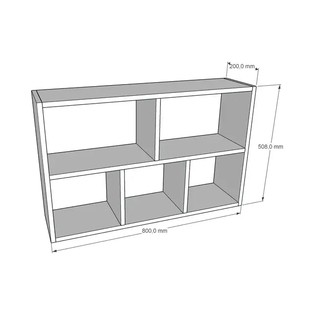 Hengende Hylle - 4p Eik Sonoma 80x50x20 Cm - Horisontal Eller Vertikal - 2