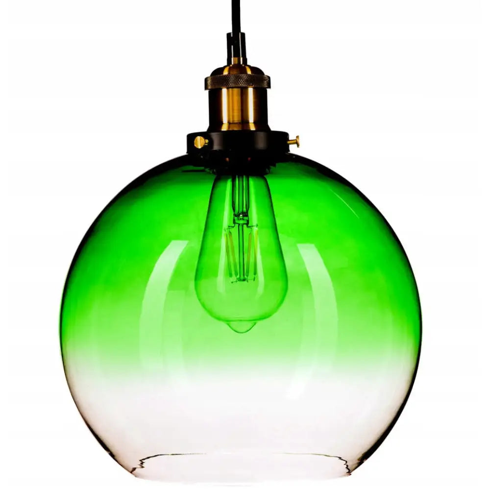 Hengende Lampe Stor Glasskule Ombre Grønn (ep005 4-g) - 1