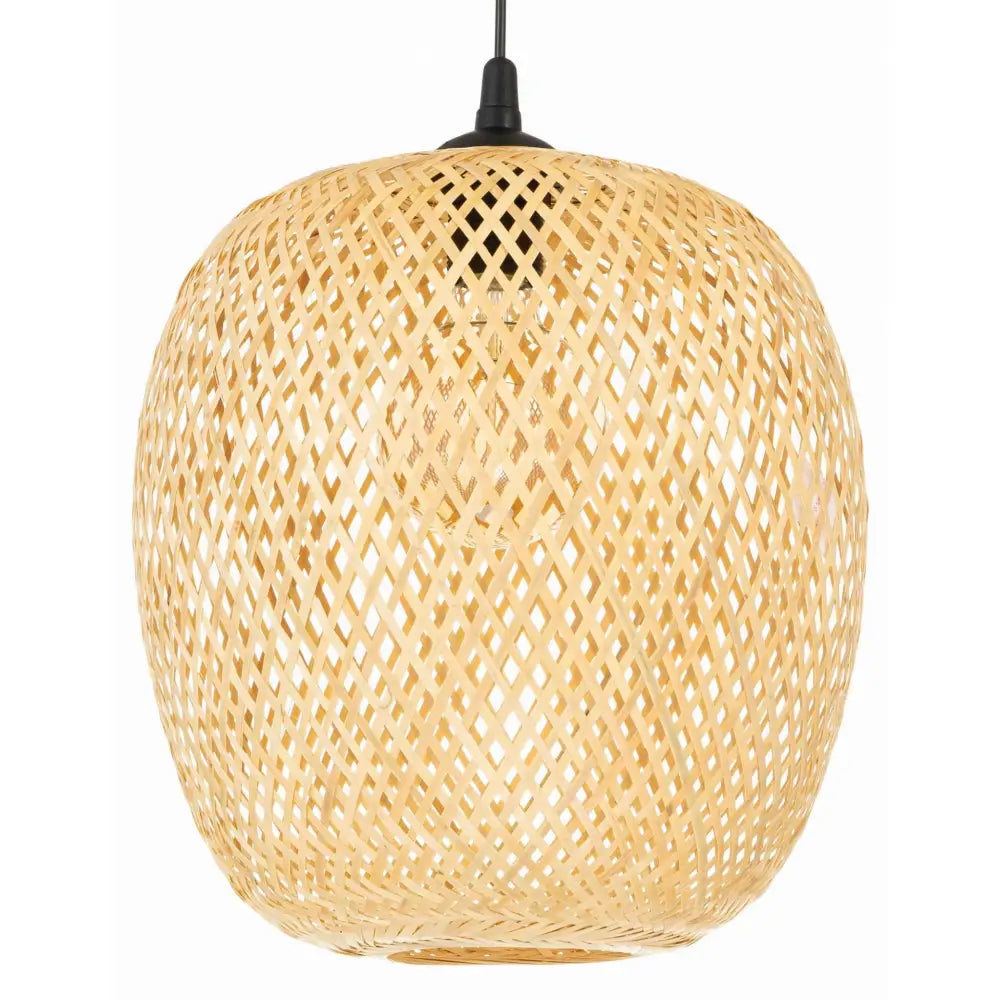 Hengende Lampe Svart Boho Bambus 30cm Th11 (lw Svart Th11) - 1