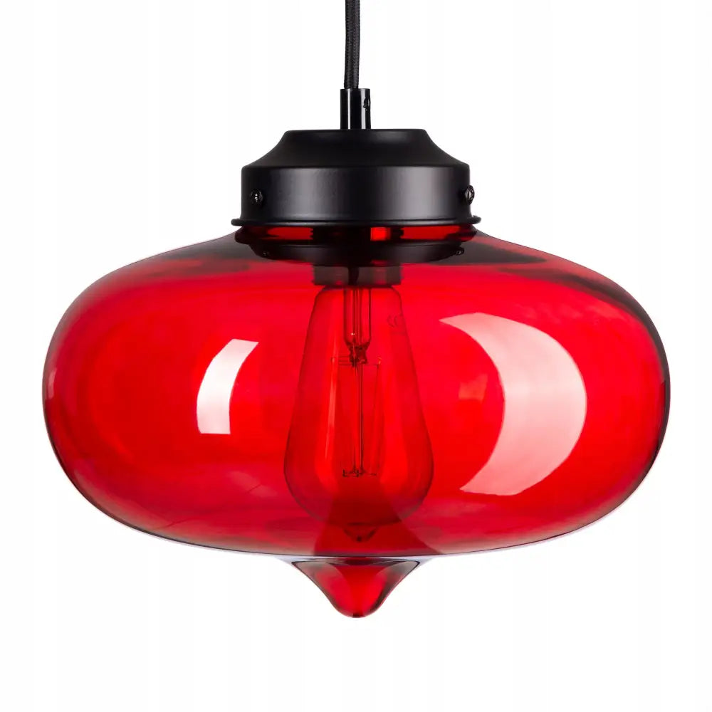 Hengende Taklampe i Rødt Glass Rubin (ep017 4-r) - 1