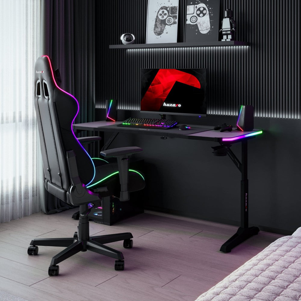 Huzaro Hero 3.6 140 cm gamingbord med tastatur, mus og skjerm