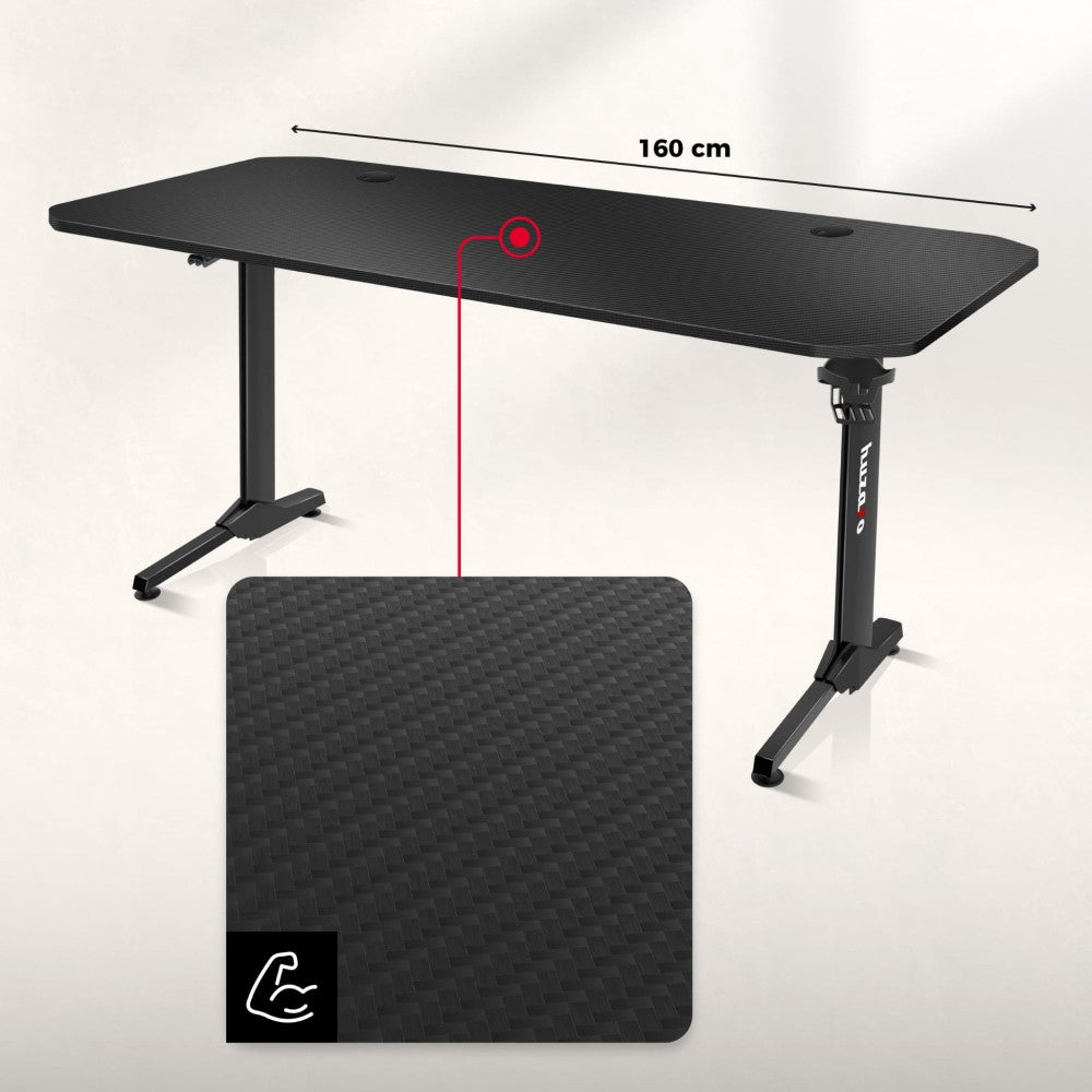 Huzaro Hero 4.7 gamingbord – kabeldgjennomføringer sett ovenfra