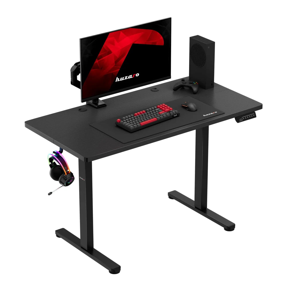 Huzaro Hero 8.1 elektrisk hev-senk-skrivebord 120 cm svart – frontvisning