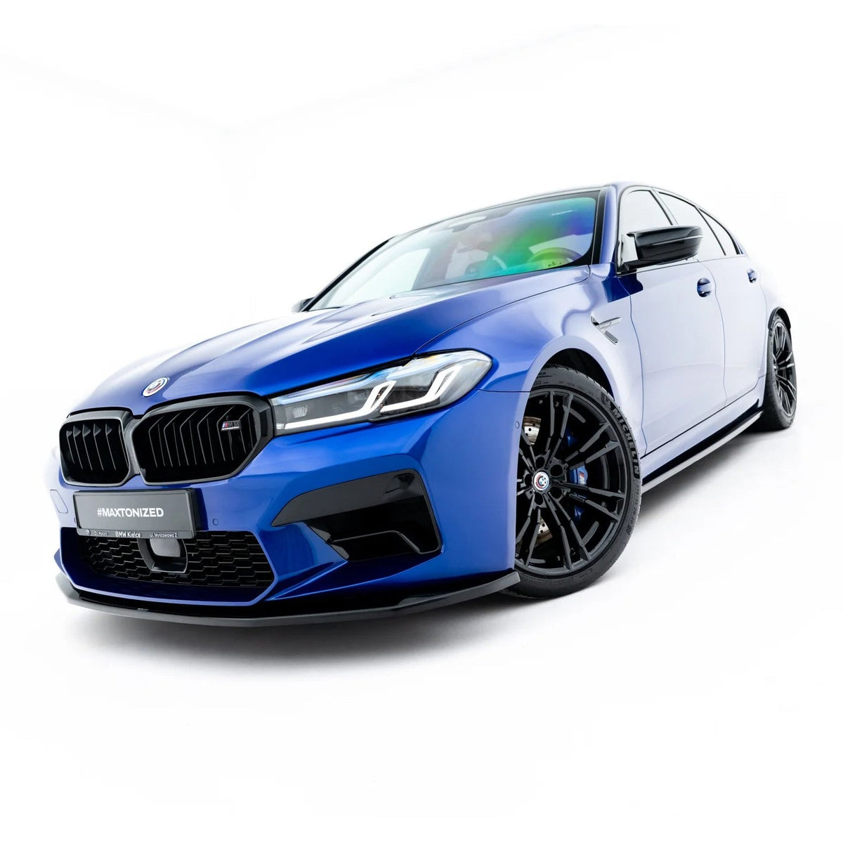 Frontsplitter V.3 i blank sort ABS til BMW M5 F90 Facelift