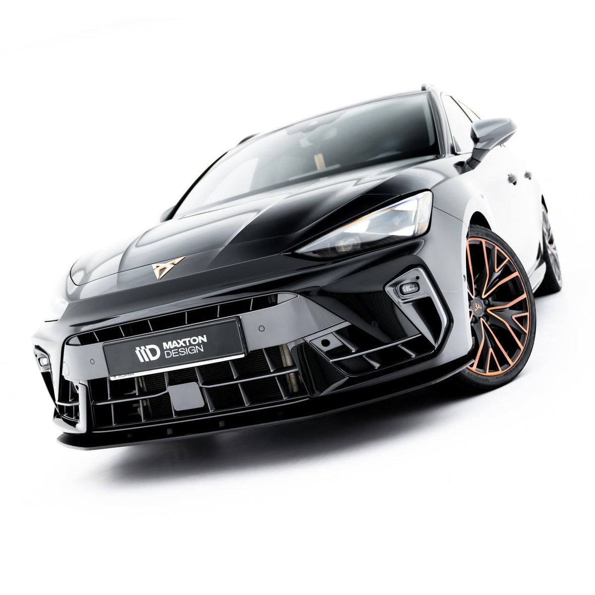 Frontsplitter Street Pro i matt sort ABS til Cupra Leon Mk1 Facelift