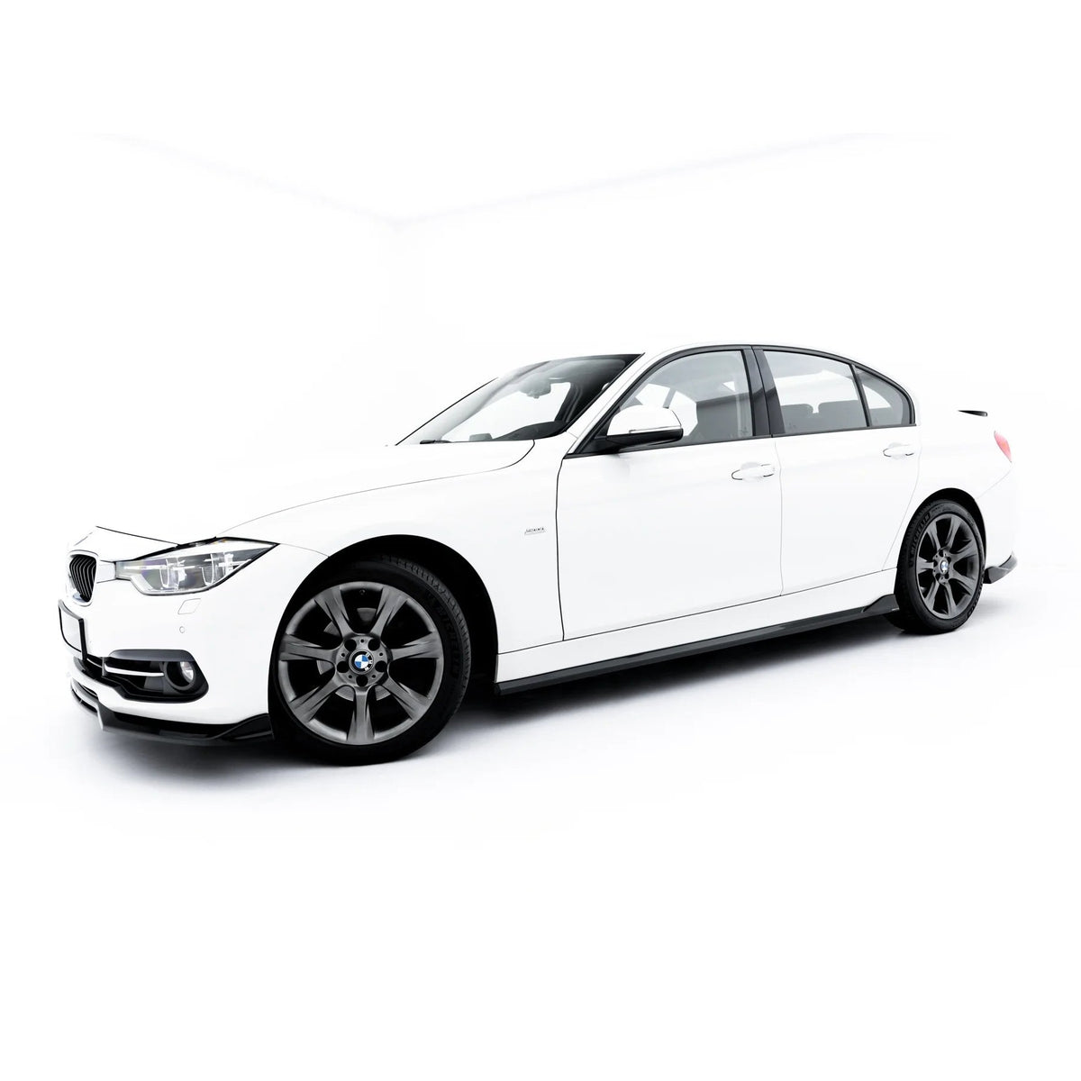 Splittersett i blank sort ABS for BMW 3 Sportline Sedan F30