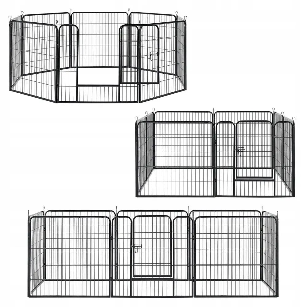 Hundegård Utendørs Løpegrind Med 8 Paneler 80cm - 1