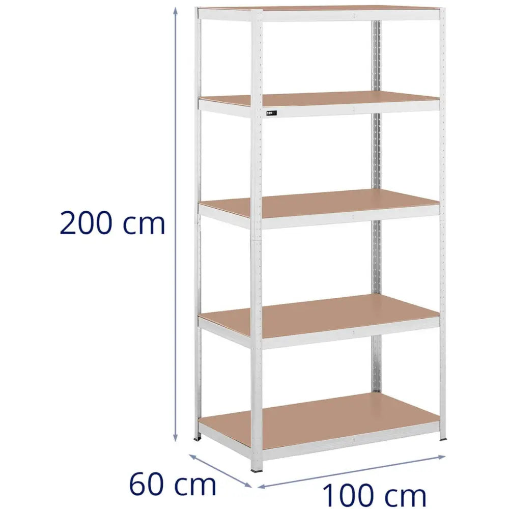 Hylle Metall 5 Hyller 750 Kg 100 x 60 x 197 Cm Grå - 7