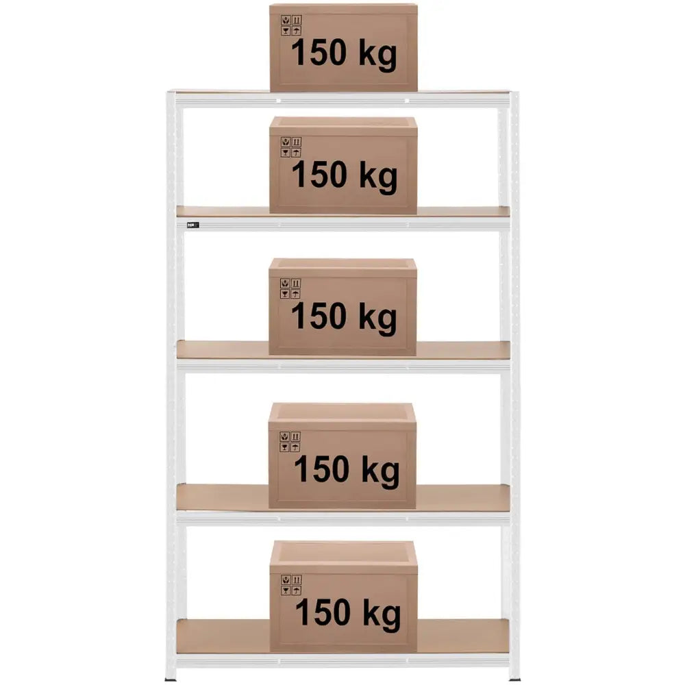 Hylle Til Lager Metall 5 Hyller 750 Kg 120 x 50 x 197 Cm Grå - 6