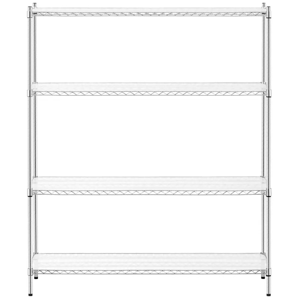 Hyller Lagringsenhet Kromtråd 4 Hyller + 4 Matter Opptil 1000kg 150x45x180 Cm - 5