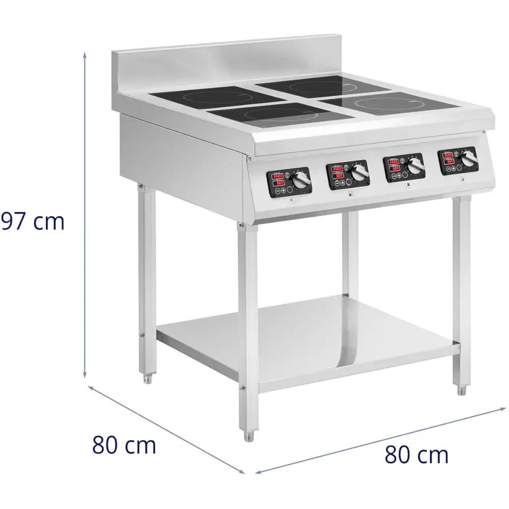 Induksjonstopp Med Fire Brennere Og åpen Base 400 v 4 x 3500 w - 6