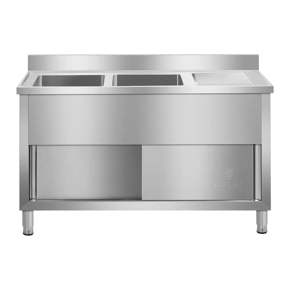 Industrisk Dobbel Vask Med Stativ 140cm - Royal Catering - 2