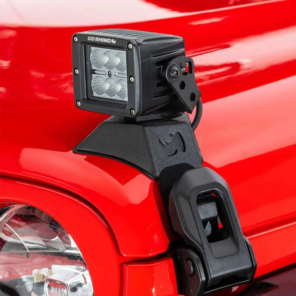 Jeep Gladiator Jt 20- Tilleggslys 3x3’ Led Stropper Mounts By Go Rhino - 6