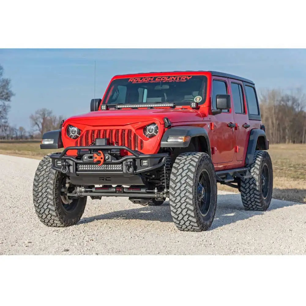 Jeep Wrangler Jk 2 d 07-18 Front Tube Bumper With Skid Plate And Led Lights Rough Country - 9