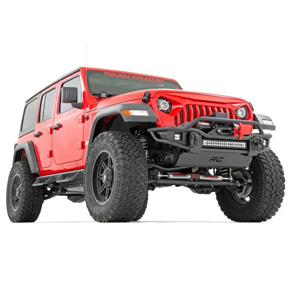 Jeep Wrangler Jk 2 d 07-18 Front Tube Bumper With Skid Plate And Led Lights Rough Country - 4