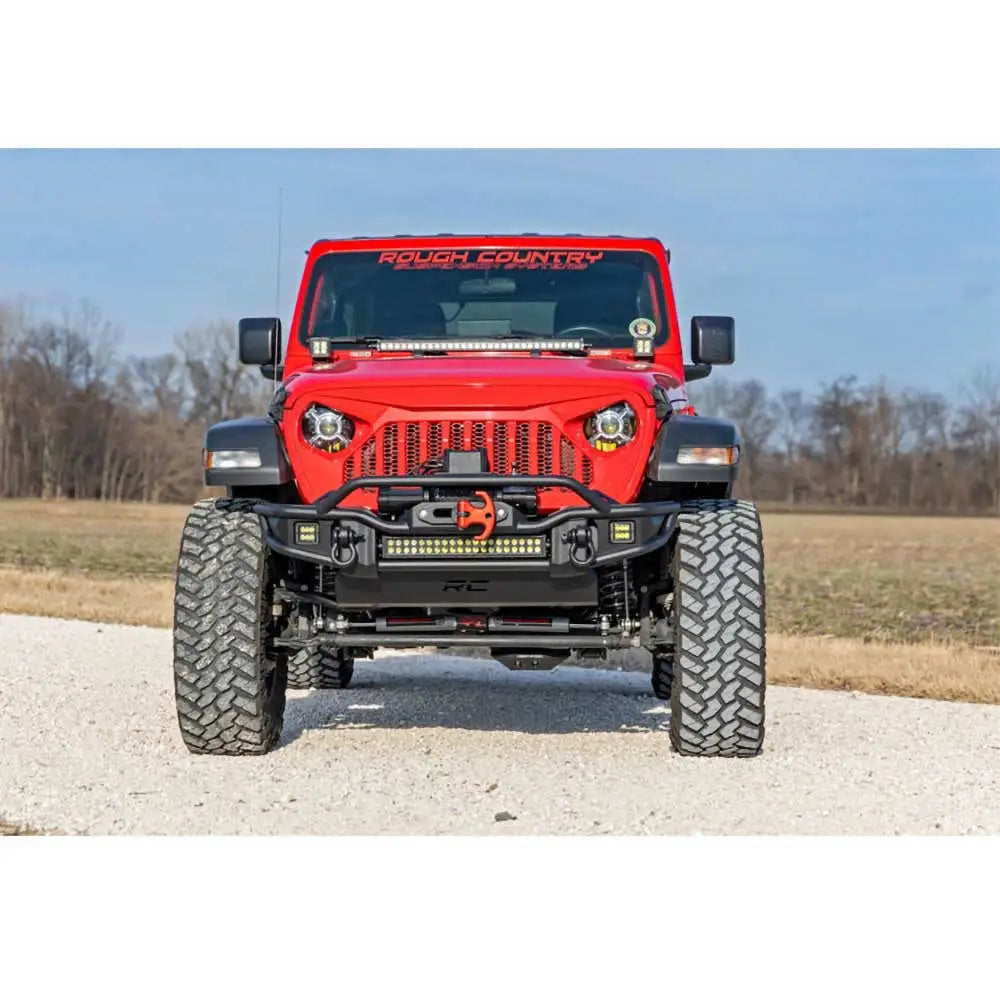 Jeep Wrangler Jk 2 d 07-18 Front Tube Bumper With Skid Plate And Led Lights Rough Country - 7