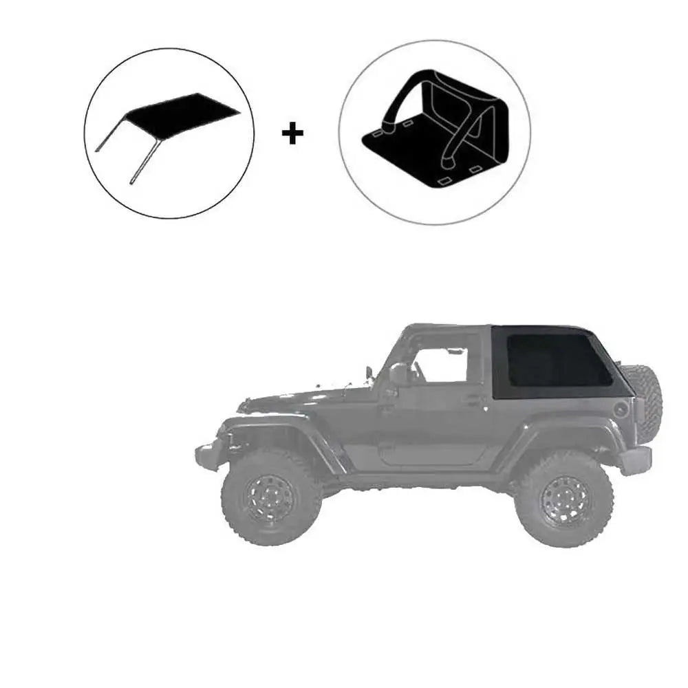 Jeep Wrangler Jk 2d 07-18 Tak Soft Top - Lasting Med Suntop Veggen - 1