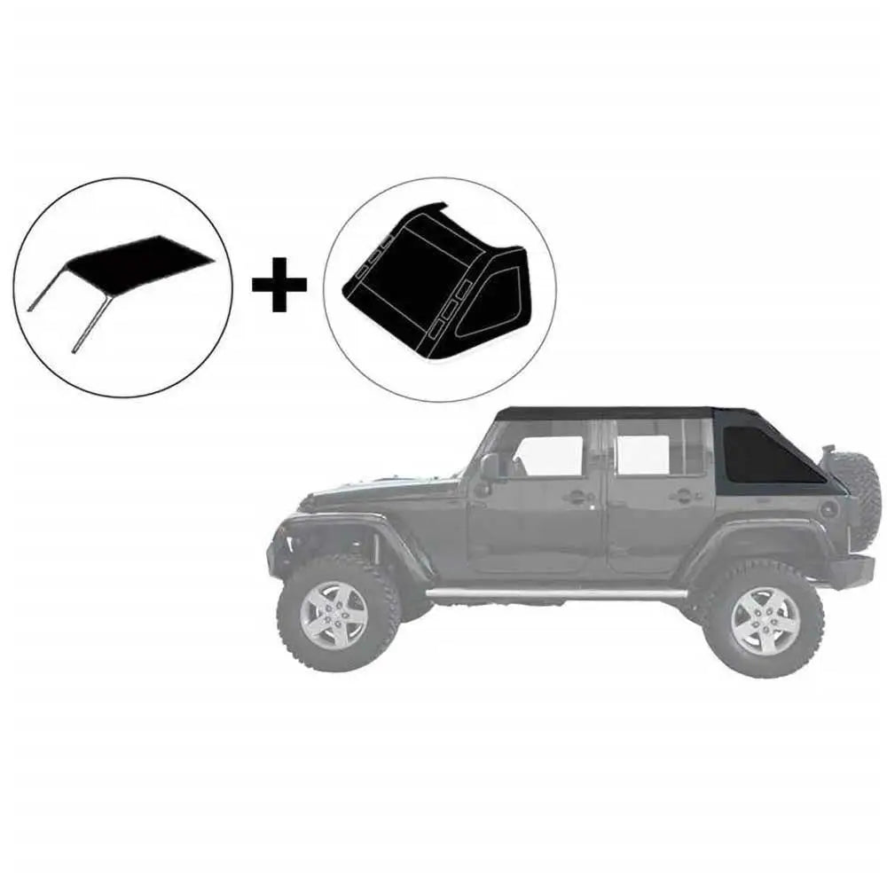 Jeep Wrangler Jk 4 d 07-18 Tak Softtop Uten Ramme Fastback-stil Med Suntop-vinduer - 1