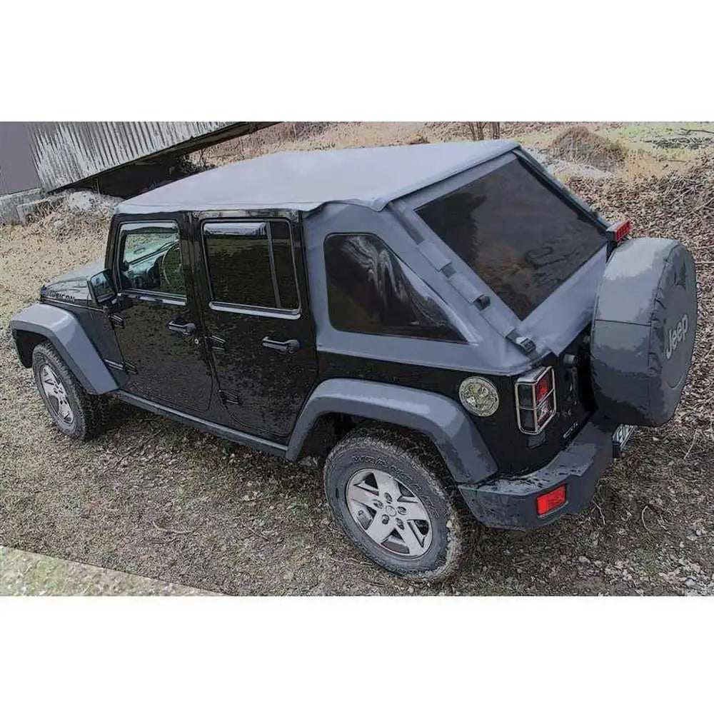 Jeep Wrangler Jk 4 d 07-18 Tak Softtop uten Ramme Fastback-stil med Suntop-vinduer