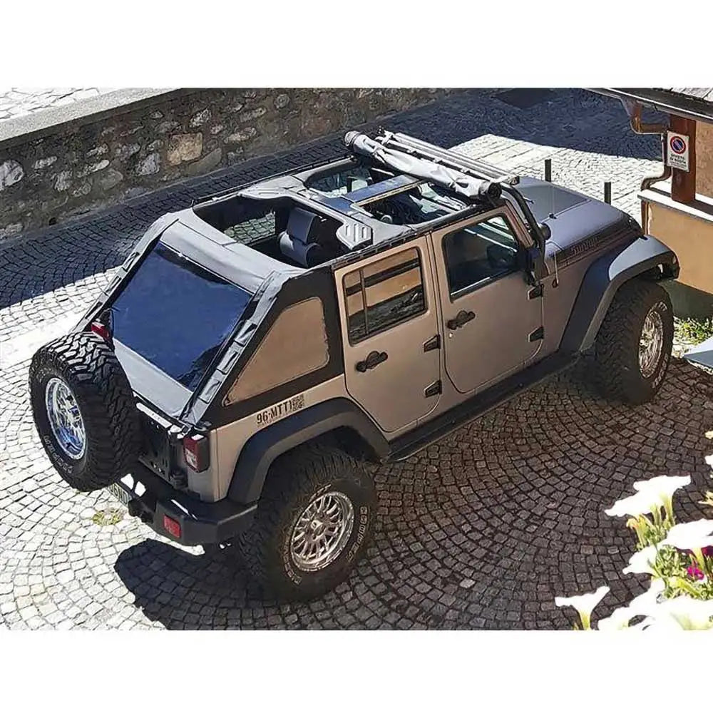 Jeep Wrangler Jk 4 d 07-18 Tak Softtop uten Ramme Fastback-stil med Suntop-vinduer