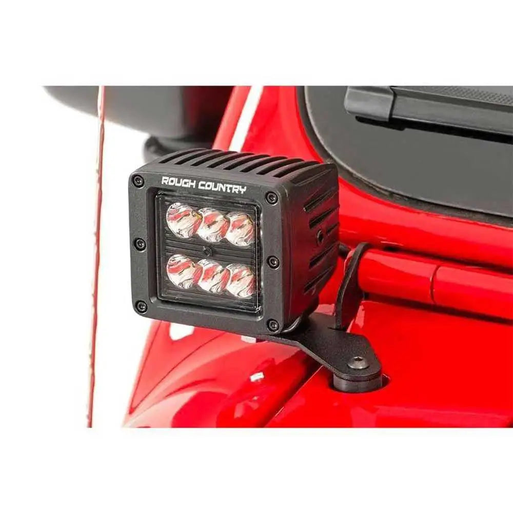 Jeep Wrangler Jl 4 d 18- Tilleggslys Led 2’ Firkantet Drl Hvit Rough Country Black Series - 4