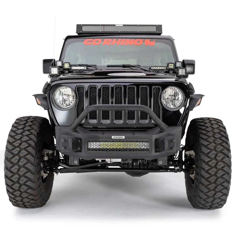 Jeep Wrangler Jl 4xe 21- Støtfanger Med Bull Barel – Go Rhino Rockline - 3