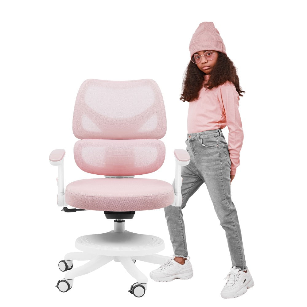 Mark Adler Junior 5.3 rosa barneskrivebordsstol sett forfra