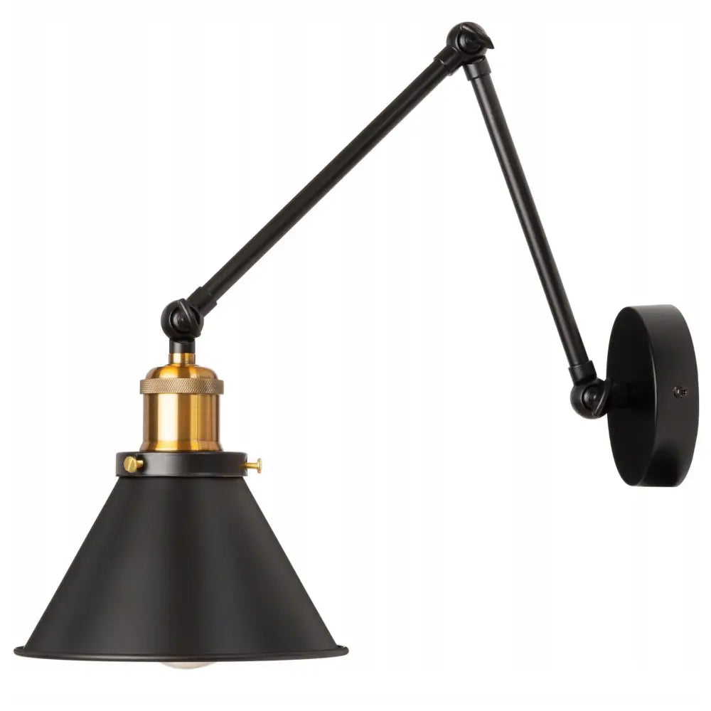 Justerbar Vegglampe Med Metallkjerm Koneformet Ny Messing - 1