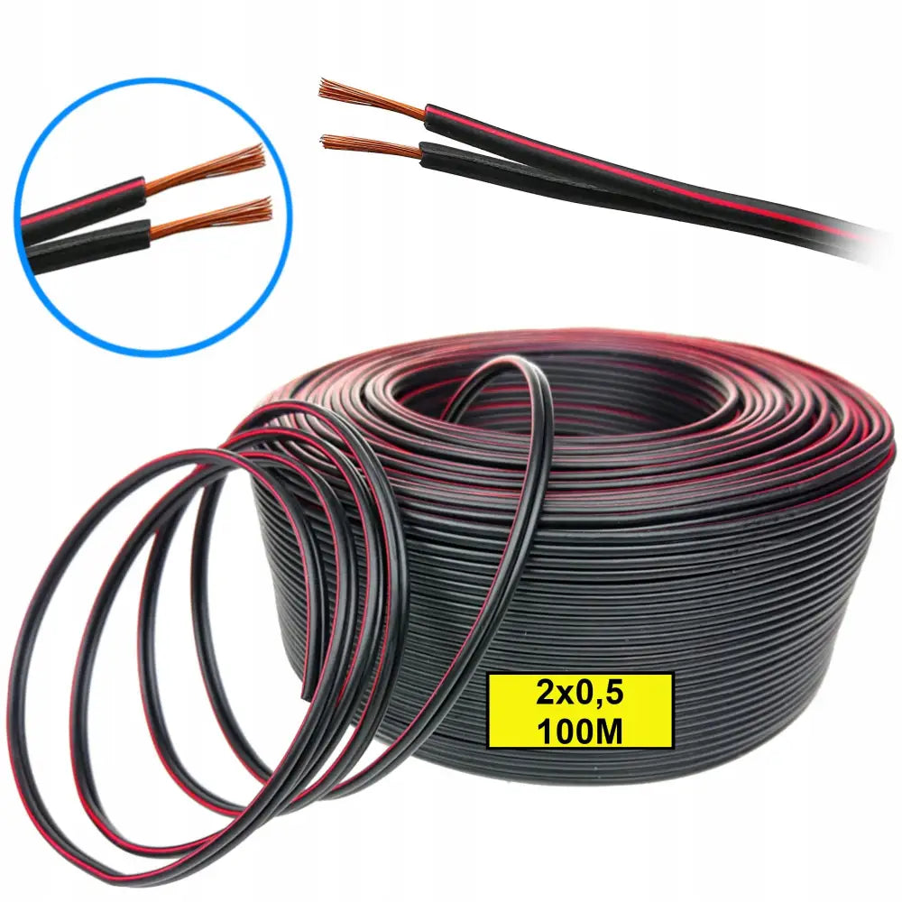 Kabel Ledning Til Led Toveis 2x0,5 | 100m Kobber - 1