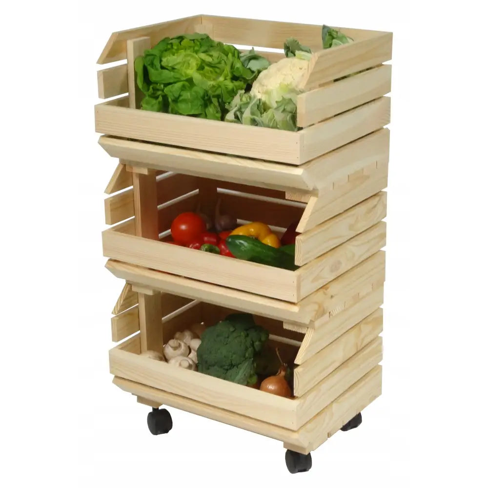 Kasser For Grønnsaker Frukt Hjul Hylle Beholder - 1